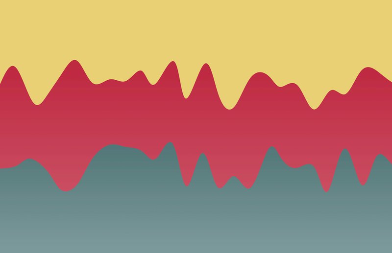 a line of mountains with a yellow sky in the background