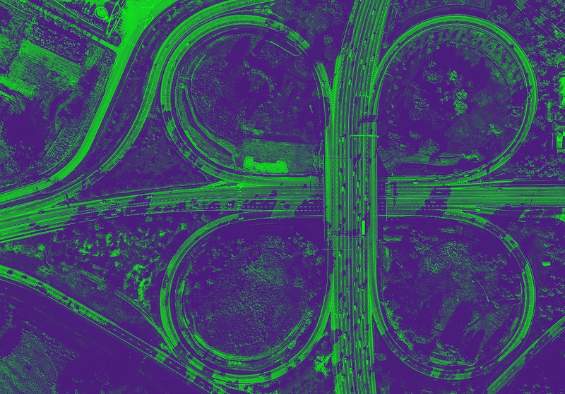 bird's eye view of freeway