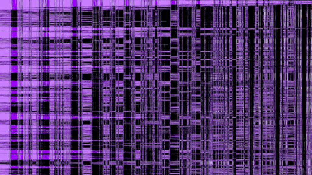 A purple and black background with lines