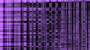 A purple and black background with lines