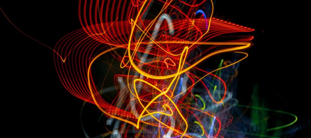 blue and red light streaks