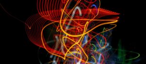 blue and red light streaks