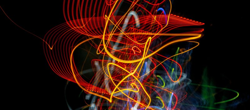 blue and red light streaks