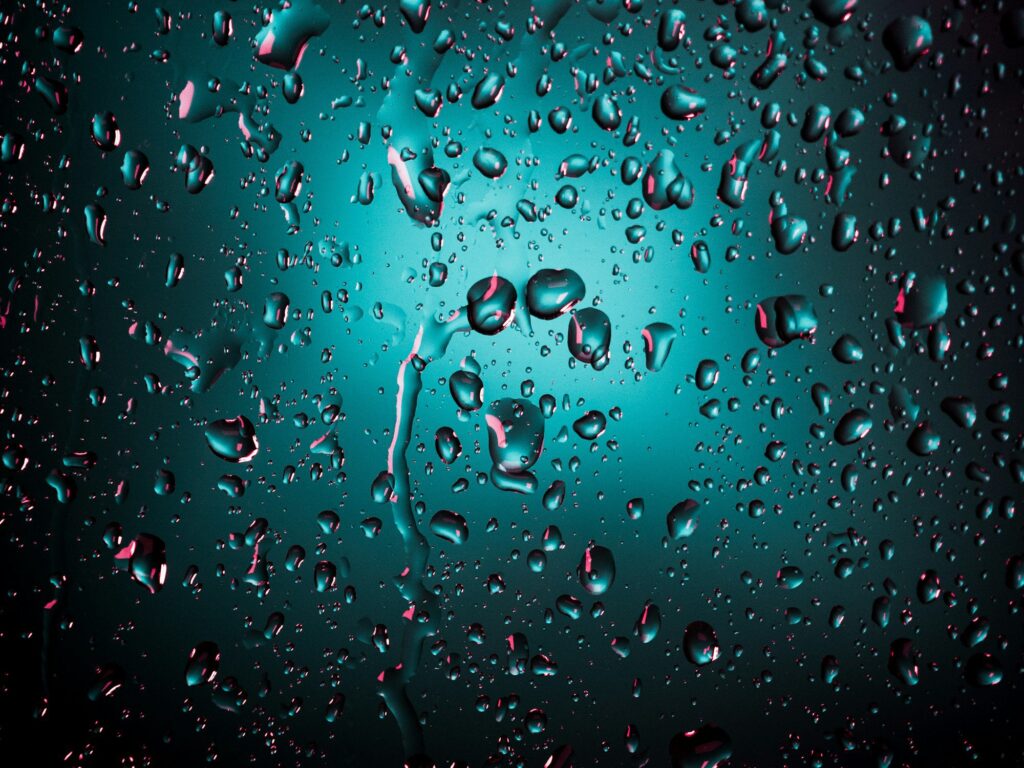 water droplets on glass panel