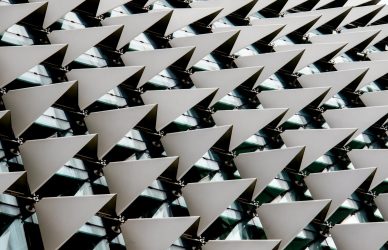 a very large group of metal triangles
