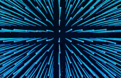 Abstract blue lines radiating from a central point