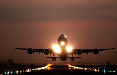 airline about to land on ramp