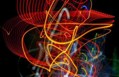 blue and red light streaks