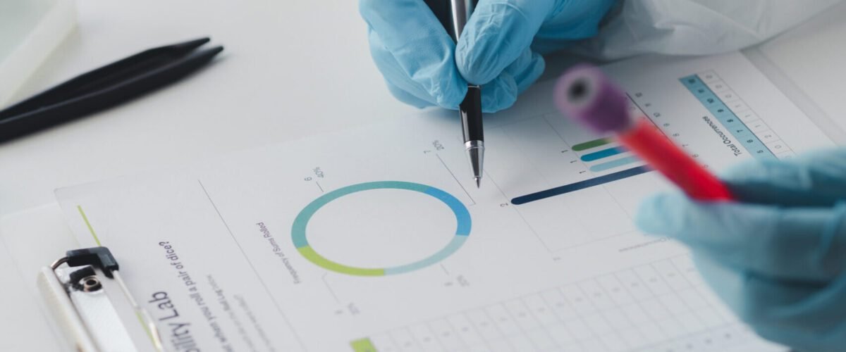 Laboratory is used for scientific research to examine and research blood obtained by sampling of patients from hospitals, lab assistants collecting blood samples from patients. Laboratory concept.